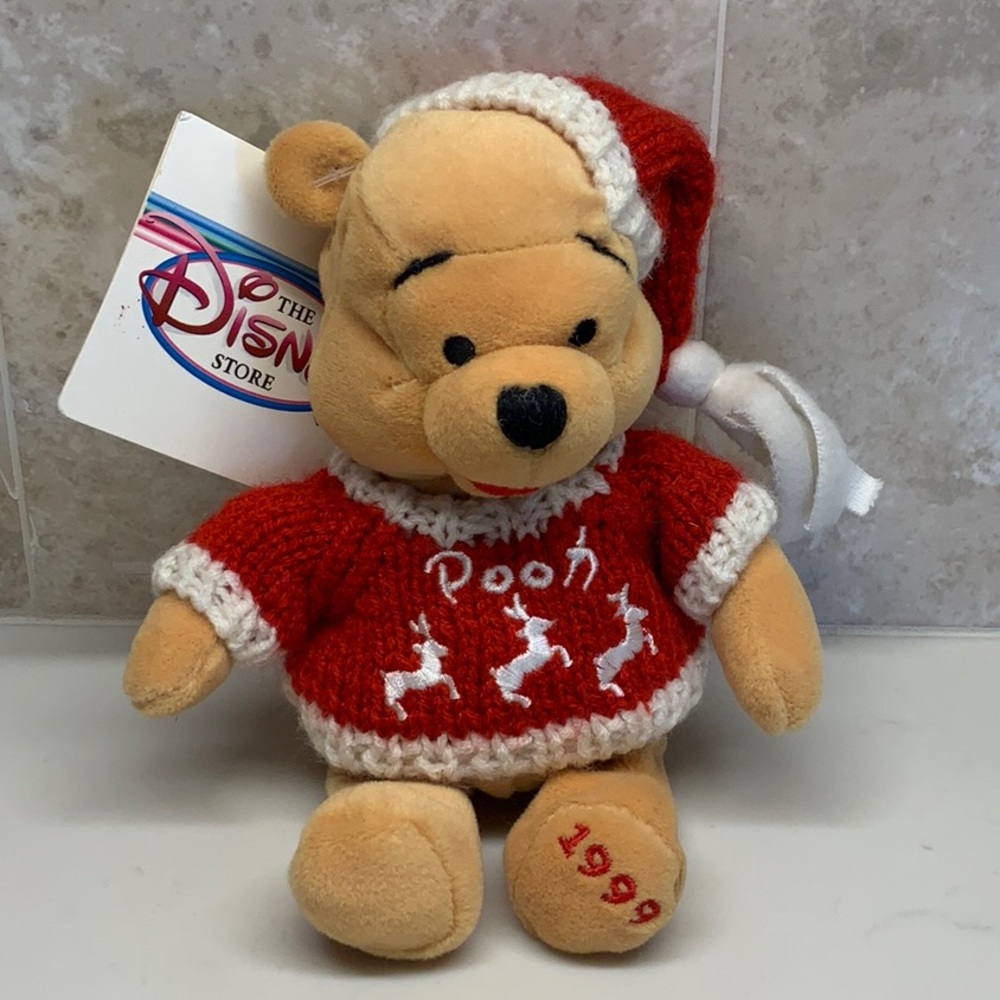 Disney’s Christmas Pooh Bear 8 inch Bean Bag Stuffed Animal